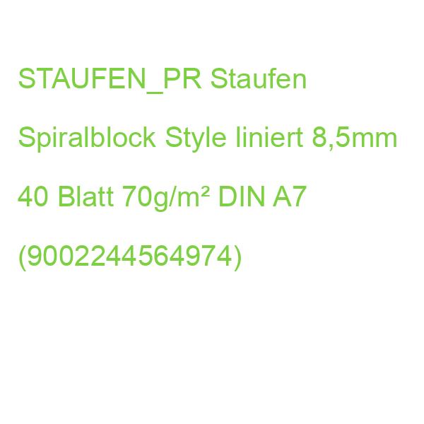 STAUFEN_PR Staufen Spiralblock Style liniert 8,5mm 40 Blatt 70g/m² DIN A7 (9002244564974)