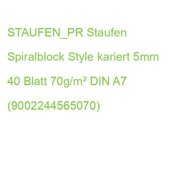 STAUFEN_PR Staufen Spiralblock Style kariert 5mm 40 Blatt 70g/m² DIN A7 (9002244565070)