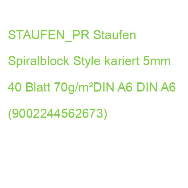 STAUFEN_PR Staufen Spiralblock Style kariert 5mm 40 Blatt 70g/m²DIN A6 DIN A6 (9002244562673)