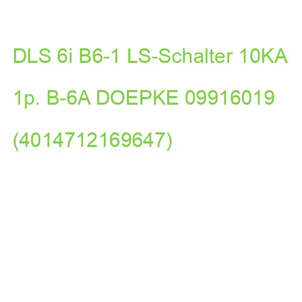 DLS 6i B6-1 LS-Schalter 10KA 1p. B-6A DOEPKE 09916019 (4014712169647)