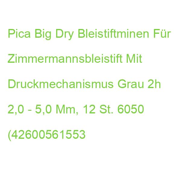 Pica Big Dry 6050 Bleistiftminen Für Zimmermannsbleistift Mit Druckmechanismus Grau 2h 2,0 - 5,0 Mm, 12 St. (42600561553