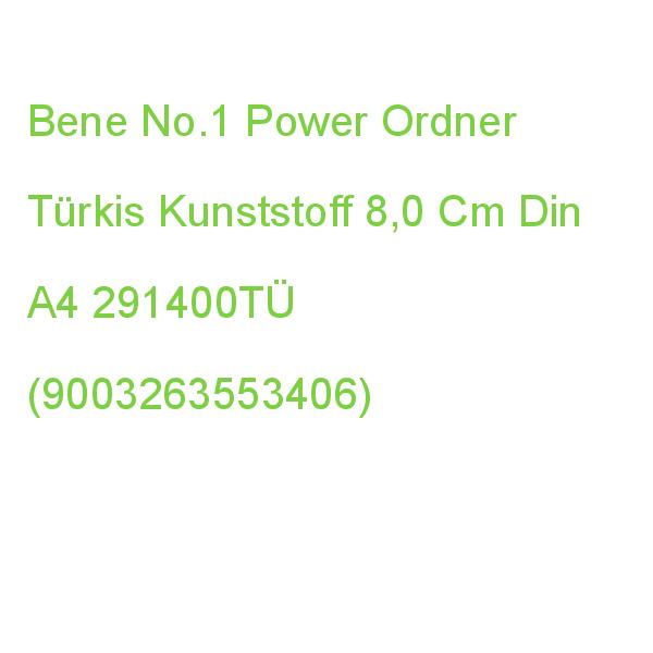 Bene No.1 Power Ordner Türkis Kunststoff 8,0 Cm Din A4 291400TÜ (9003263553406)