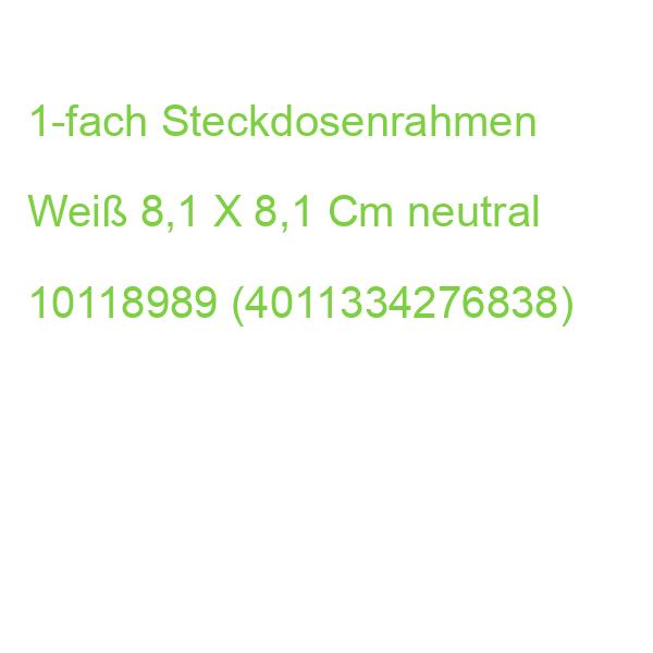 Berker 1-fach Steckdosenrahmen Weiß 8,1 X 8,1 Cm 10118989 (4011334276838)