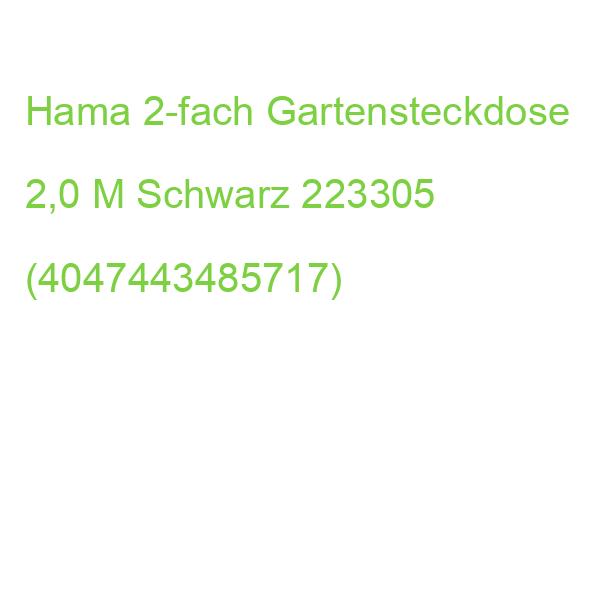 Hama 2-fach Gartensteckdose 2,0 M Schwarz 223305 (4047443485717)