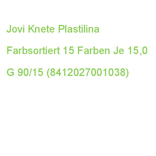 Jovi Knete Plastilina Farbsortiert, 15 Farben Je 15,0 G 90/15 (8412027001038)