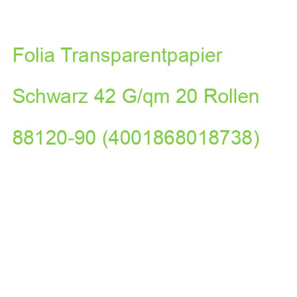 Folia Transparentpapier Schwarz 42 G/qm 20 Rollen 88120-90 (4001868018738)