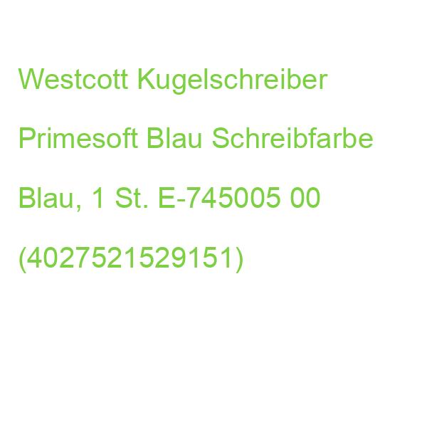 Westcott Kugelschreiber Xb-primesoft Blau, Schreibfarbe: Blau, 1 St. E-745005 00 (4027521529151)