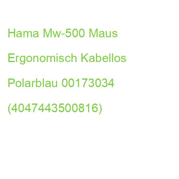 Hama Mw-500 Maus Ergonomisch Kabellos Polarblau 00173034 (4047443500816)