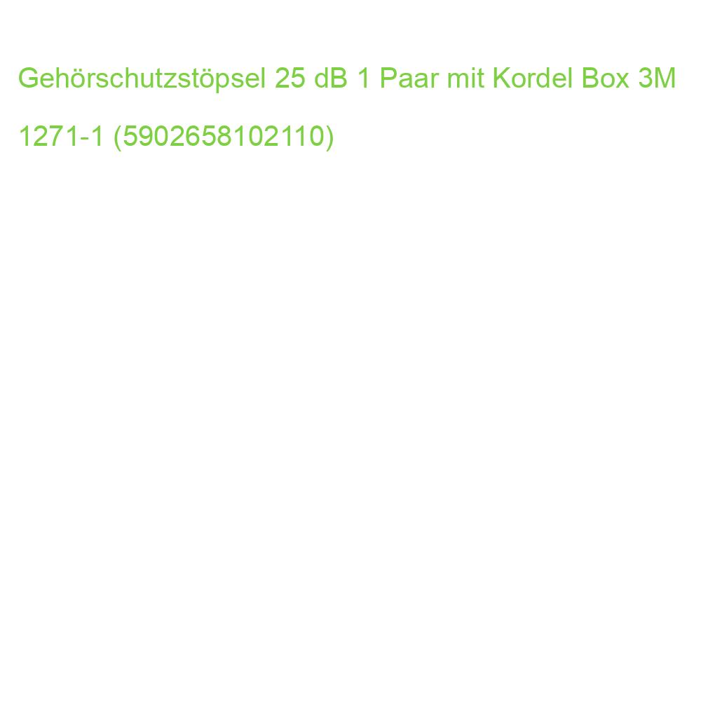 Gehörschutzstöpsel 25 dB 1 Paar mit Kordel Box 3M 1271-1 (5902658102110)