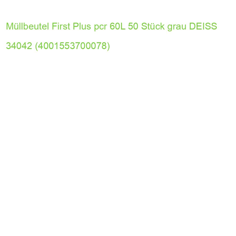 Müllbeutel First Plus pcr 60L 50 Stück grau DEISS 34042 (4001553700078)