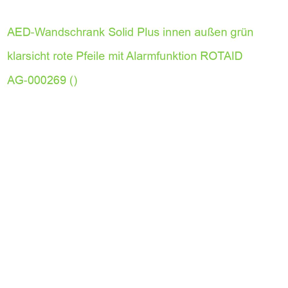 AED-Wandschrank Solid Plus innen außen grün klarsicht rote Pfeile mit Alarmfunktion ROTAID AG-000269 ()