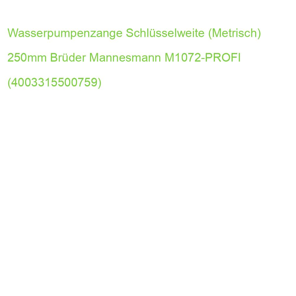 Wasserpumpenzange Schlüsselweite (Metrisch) 250mm Brüder Mannesmann M1072-PROFI (4003315500759)