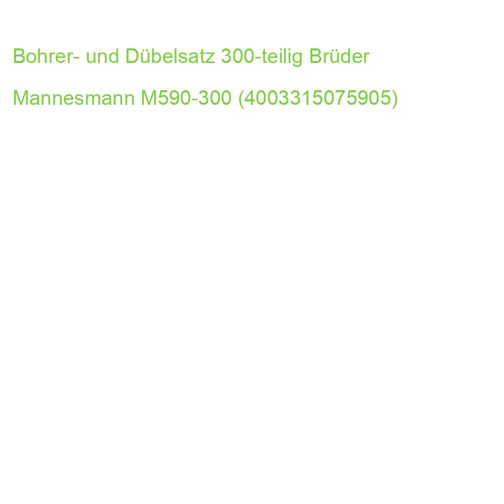 Bohrer- und Dübelsatz 300-teilig Brüder Mannesmann M590-300 (4003315075905)
