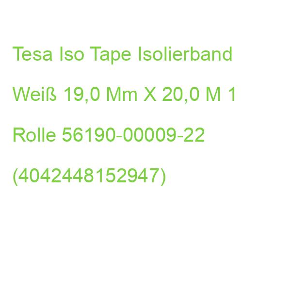 Tesa Iso Tape Isolierband Weiß 19,0 Mm X 20,0 M 1 Rolle 56190-00009-22 (4042448152947)