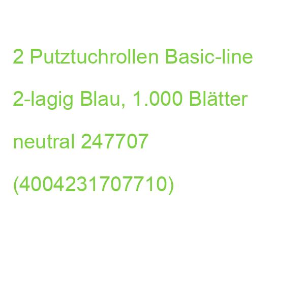 2 Putztuchrollen Basic-line 2-lagig Blau, 1.000 Blätter neutral 247707 (4004231707710)