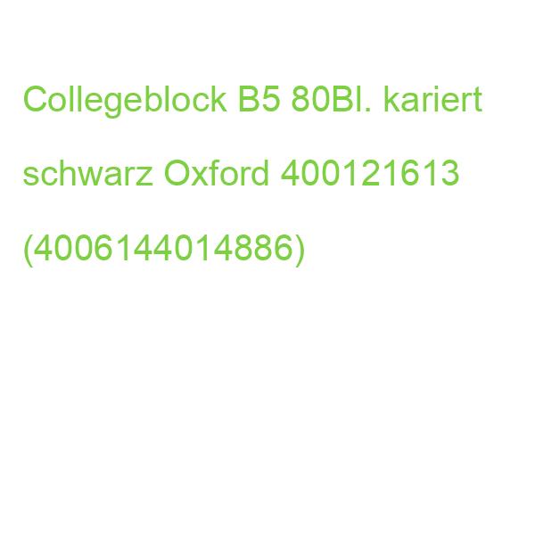 Collegeblock Touch B5, kariert 80 Blatt 90 g qm schwarz OXFORD 400121613 (4006144014886)