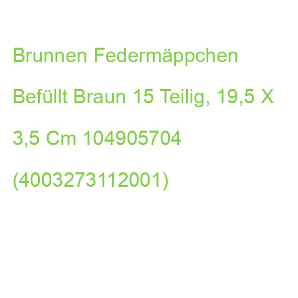 Brunnen Federmäppchen Befüllt Braun 14-teilig, 19,5 X 13,5 Cm 104905704 (4003273112001)