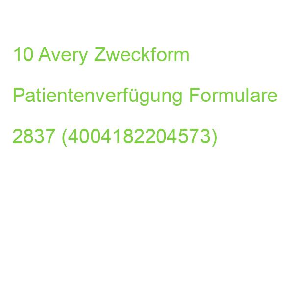 10 Avery Zweckform Patientenverfügung Formulare 2837 (4004182204573)