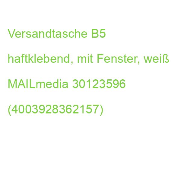 Versandtasche B5 haftklebend, mit Fenster, weiß MAILmedia 30123596 (4003928362157)