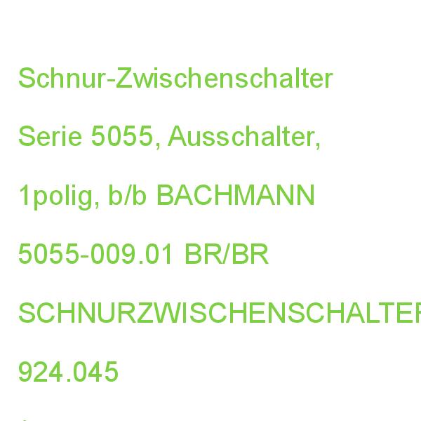 Schnur-Zwischenschalter 1pol.b/b BACHMANN 5055-009.01 BR/BR SCHNURZWISCHENSCHALTER 924.045 (4016514015719)