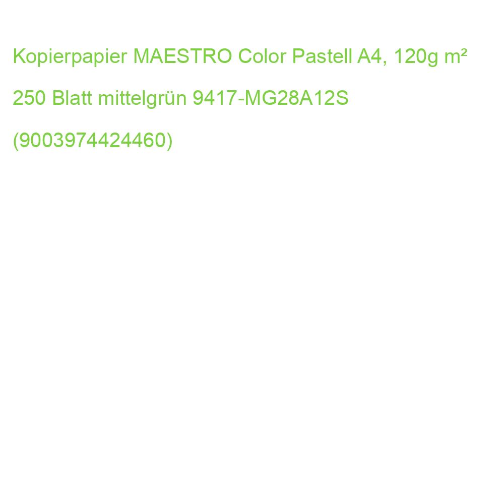 Kopierpapier MAESTRO Color Pastell A4, 120g m² 250 Blatt mittelgrün 9417-MG28A12S (9003974424460)