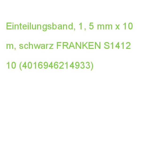 Einteilungsband, 1, 5 mm x 10 m, schwarz FRANKEN S1412 10 (4016946214933)
