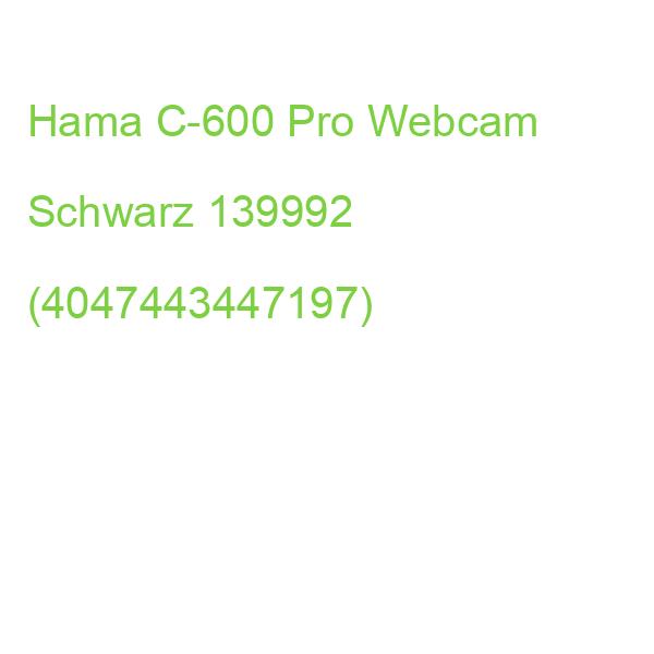 Hama C-600 Pro Webcam Schwarz 139992 (4047443447197)