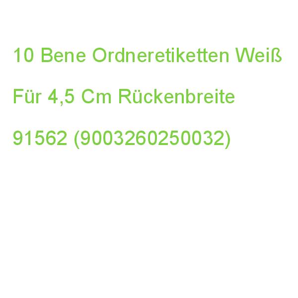 10 Bene Ordneretiketten Weiß Für 4,5 Cm Rückenbreite 91562 (9003260250032)