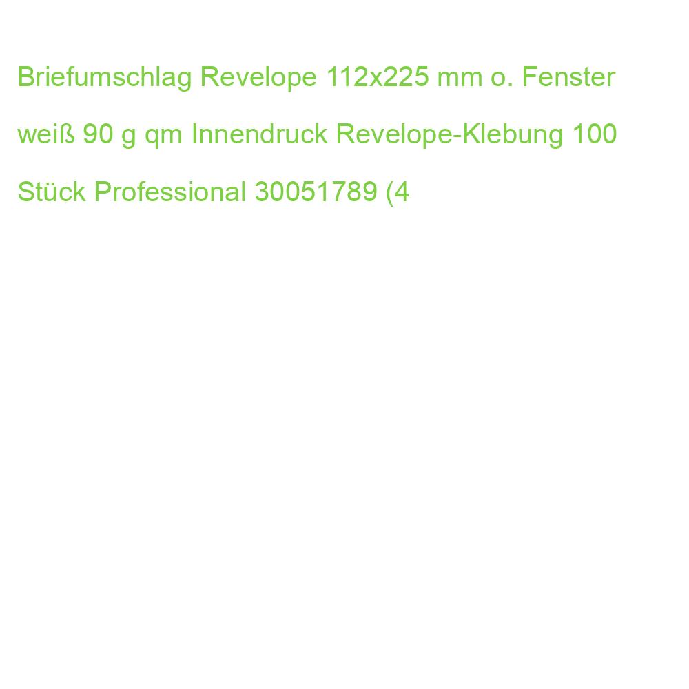 Briefumschlag Revelope 112x225 mm o. Fenster weiß 90 g qm Innendruck Revelope-Klebung 100 Stück Professional 30051789 (4