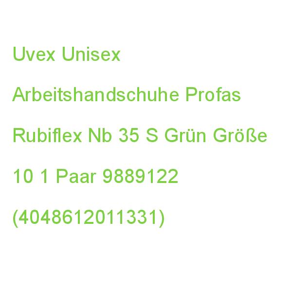 Uvex Unisex Arbeitshandschuhe Profas Rubiflex Nb 35 S Grün Größe 10, 1 Paar 5889160 (4048612011331)