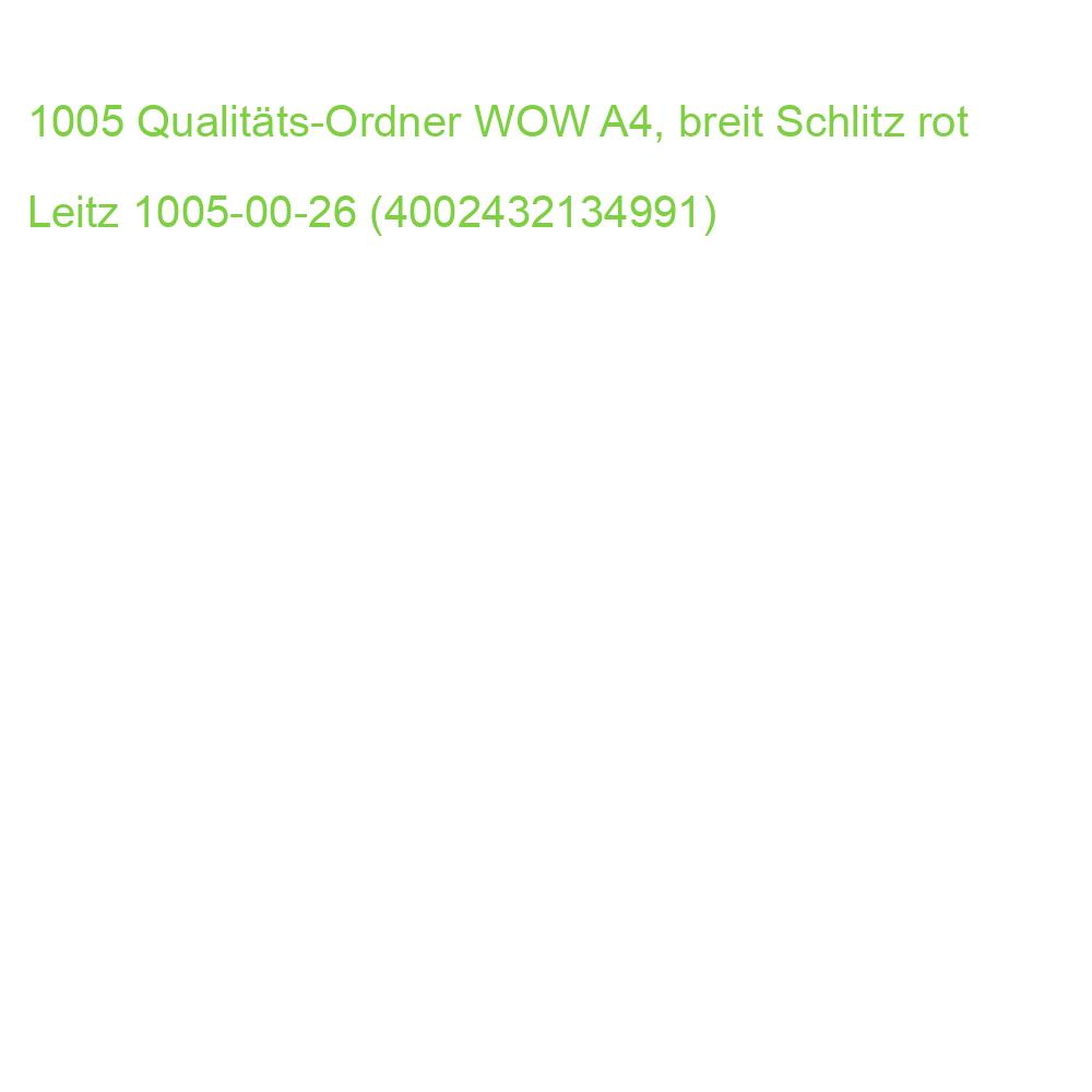 1005 Qualitäts-Ordner WOW A4, breit Schlitz rot Leitz 1005-00-26 (4002432134991)