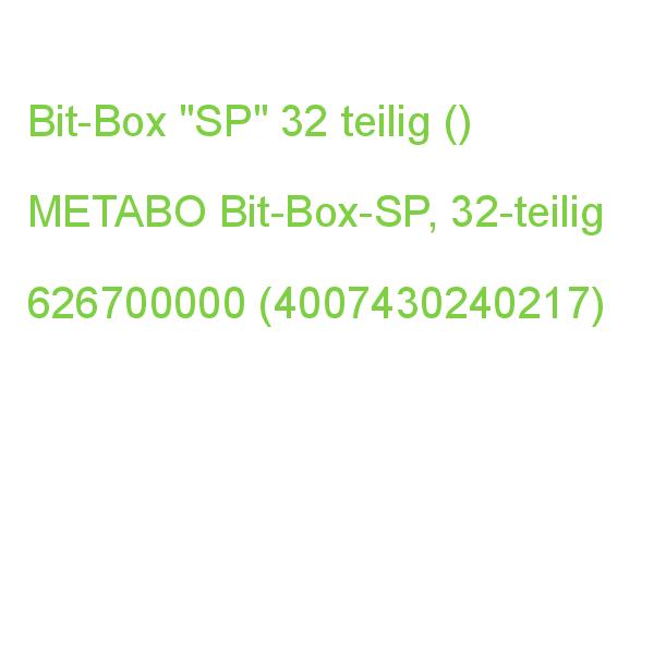 Bit-Box-SP, 32-teilig METABO 626700000 (4007430240217)