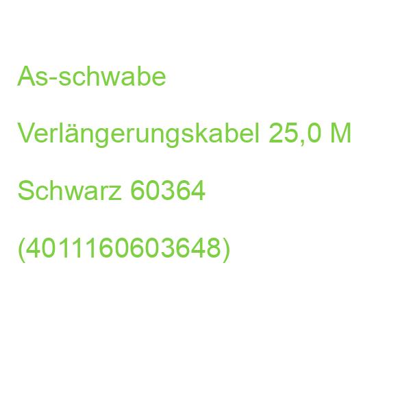 As-schwabe Verlängerungskabel 25,0 M Schwarz 60364 (4011160603648)