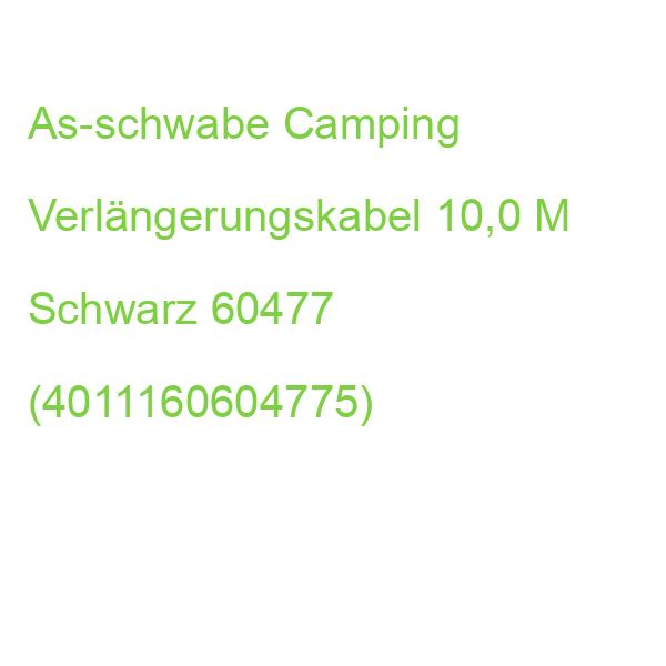 As-schwabe Camping Verlängerungskabel 10,0 M Schwarz 60477 (4011160604775)