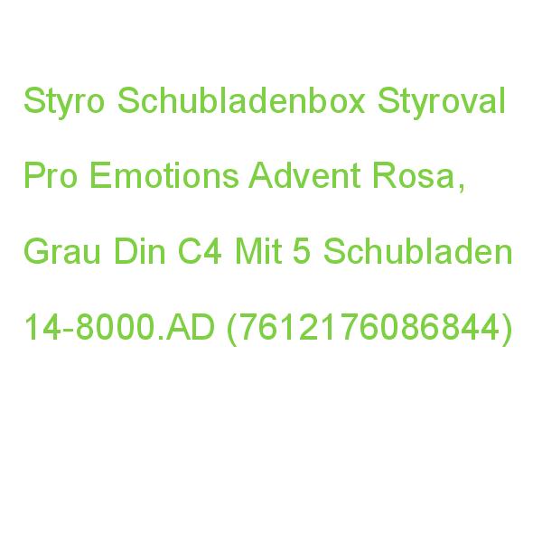 Styro Schubladenbox Styroval Pro Emotions Advent Rosa, Grau 14-8000.ad, Din C4 Mit 5 Schubladen (7612176086844)