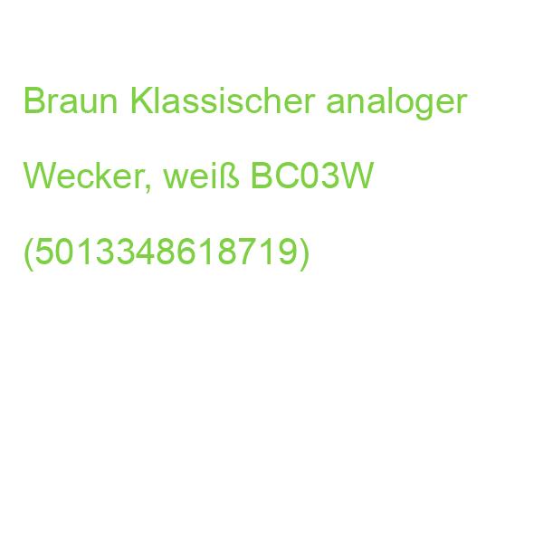 Braun Klassischer analoger Wecker, weiß BC03W (5013348618719)