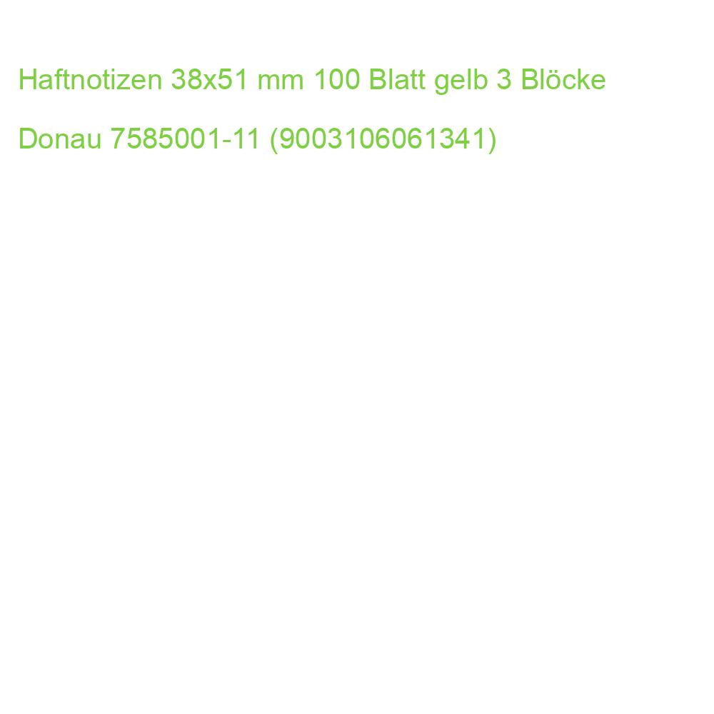 Haftnotizen 38x51 mm 100 Blatt gelb 3 Blöcke Donau 7585001-11 (9003106061341)