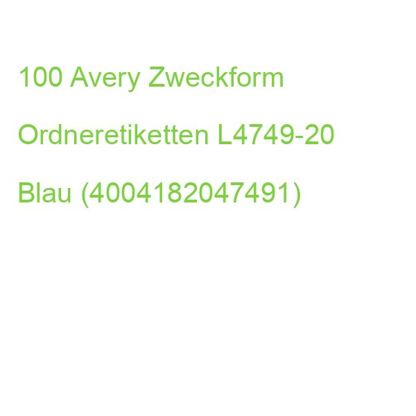 100 Avery Zweckform Ordneretiketten L4749-20 Blau (4004182047491)