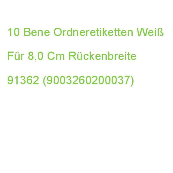 10 Bene Ordneretiketten Weiß Für 8,0 Cm Rückenbreite 91362 (9003260200037)