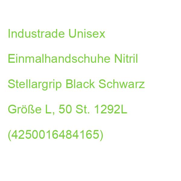 Industrade Unisex Einmalhandschuhe Nitril Stellargrip Black Schwarz Größe L, 50 St. 1292L (4250016484165)