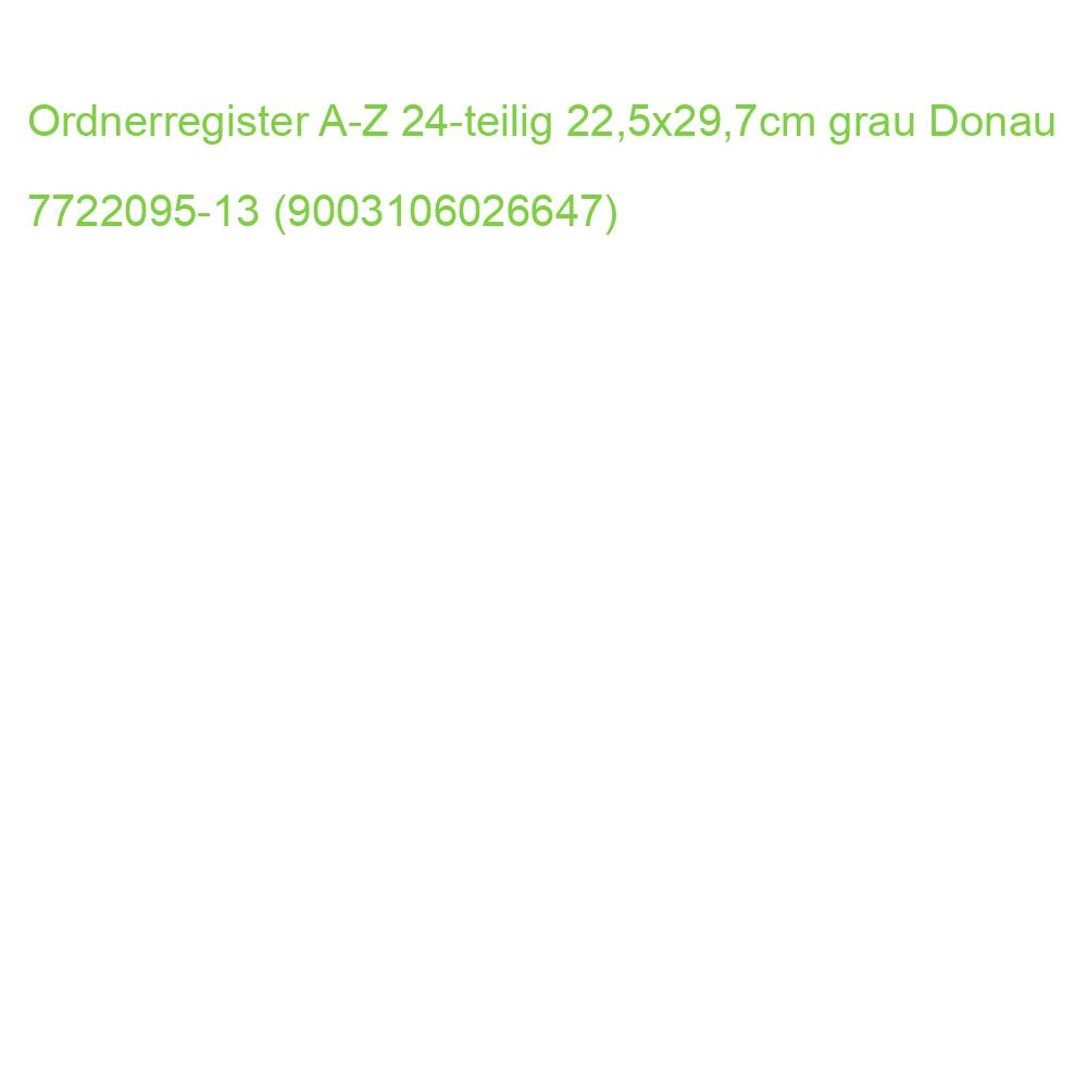 Ordnerregister A-Z 24-teilig 22,5x29,7cm grau Donau 7722095-13 (9003106026647)
