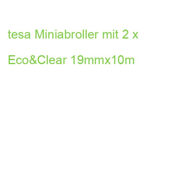 tesa Miniabroller mit 2 x Eco&Clear 19mmx10m