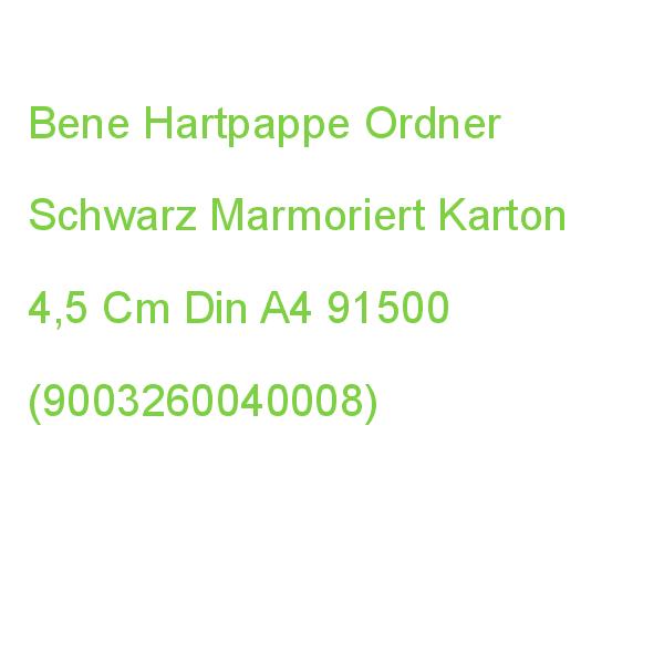 Bene Hartpappe Ordner Schwarz Marmoriert Karton 4,5 Cm Din A4 91500 (9003260040008)