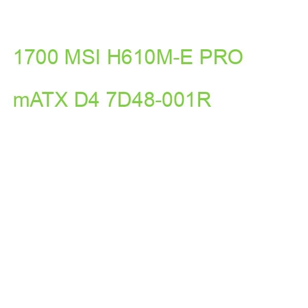 1700 MSI H610M-E PRO mATX D4 7D48-001R