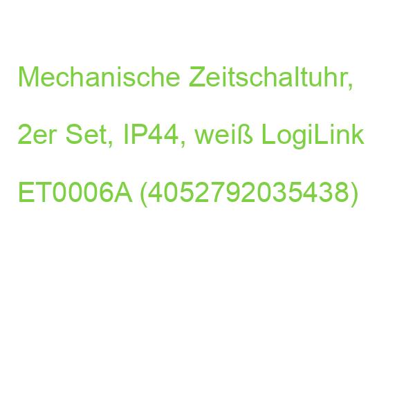 Mechanische Zeitschaltuhr, 2er Set, IP44, weiß LogiLink ET0006A (4052792035438)