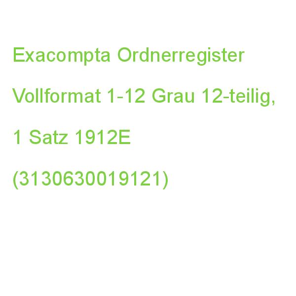 Exacompta Ordnerregister Vollformat 1-12 Grau 12-teilig, 1 Satz 1912E (3130630019121)