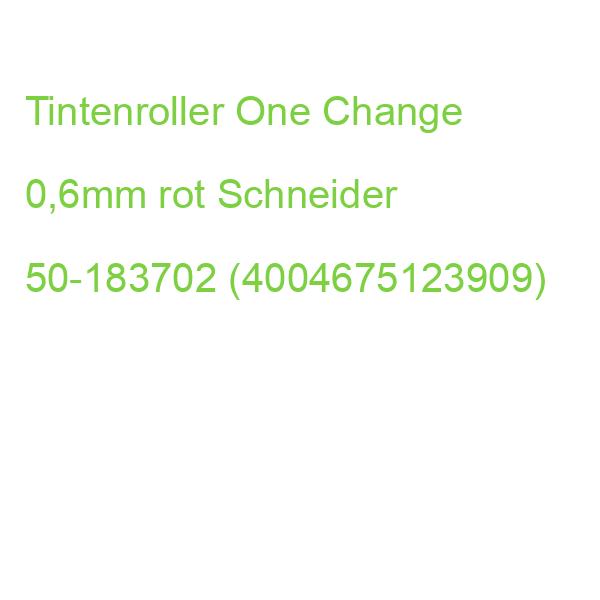 Tintenroller One Change 0,6 mm rot (dokumentenecht) SCHNEIDER 50-183702 (4004675123909)