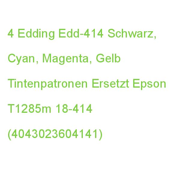 Edding Edd-414 Schwarz, Cyan, Magenta, Gelb Druckerpatronen Kompatibel Zu Epson T1285m, 4er-set 18-414/18-414-01