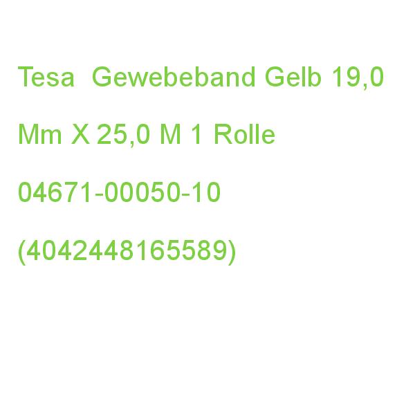 Tesa Gewebeband Gelb 19,0 Mm X 25,0 M 1 Rolle 04671-00050-10 (4042448165589)
