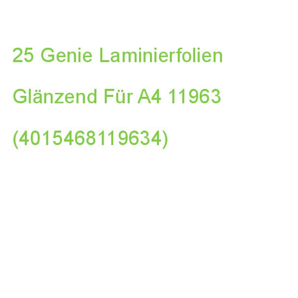 25 Genie Laminierfolien Glänzend Für A4 125 Micron Universal-lochung 11963 (4015468119634)